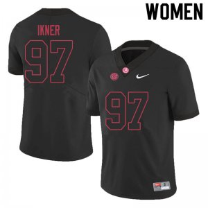 NCAA Women's Alabama Crimson Tide #97 LT Ikner Stitched College 2020 Nike Authentic Black Football Jersey WY17A60XC